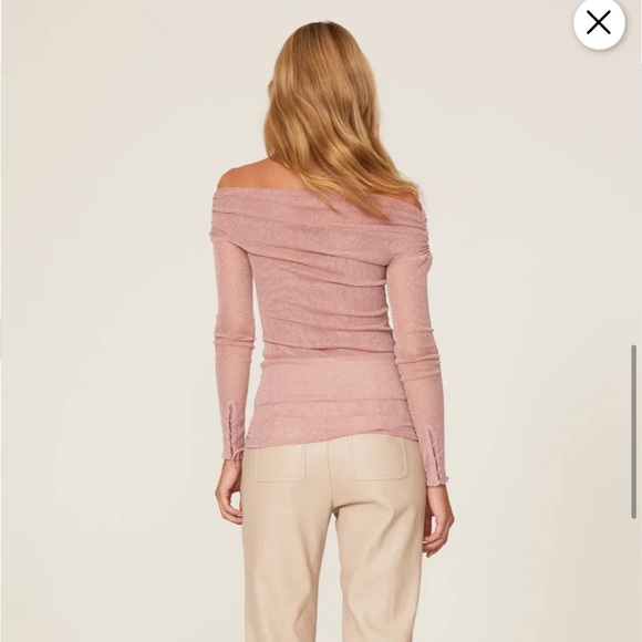 Simkhai sheer sparkly off the shoulder top size M - Picture 4 of 10